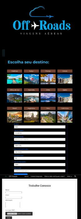 Screenshot do Projeto de Website de Agência de Viagens